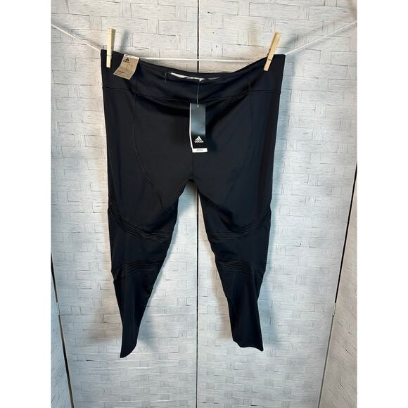 Adidas black leggings, sheer design packets, Capri activewear Athleisure casual - Picture 3 of 12